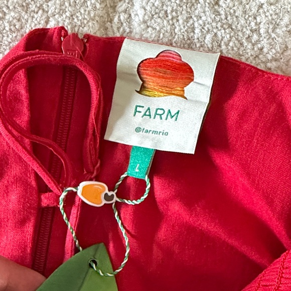 FARM Rio NWT Vibrant Red Midi Dress - Picture 5 of 11